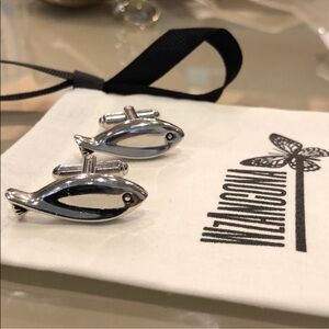 Silver Fish Cufflinks - Nautical Accent